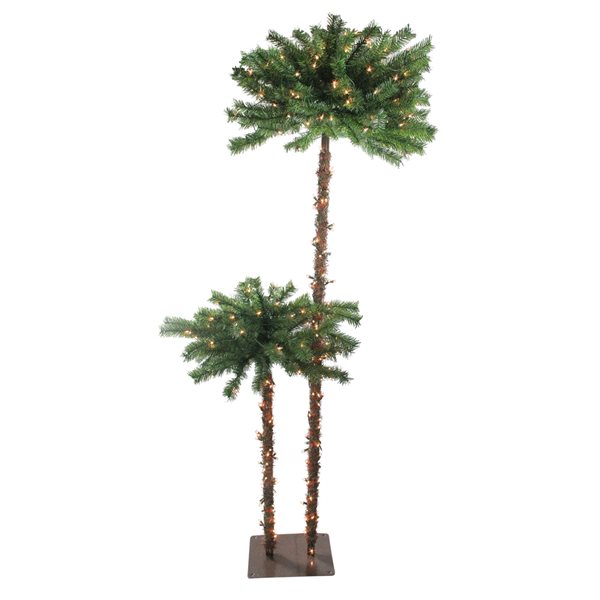 Northlight 6-ft Pre-Lit Tropical Palm Tree Artificial Christmas Tree ...