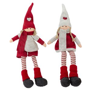Northlight 19-in Boy and Girl Sitting Christmas Doll Decorations