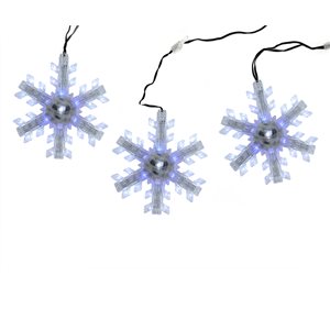 Northlight 25-in Cascading White and Blue Snowfall LED Snowflake Christmas Lights - Set of 3