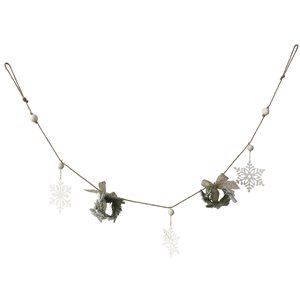Northlight 4.75-in Snowflake and Frosted Pine Christmas Garland