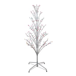 Northlight 4-ft White Lighted Christmas Cascade Twig Tree Outdoor Decoration - Multi Lights