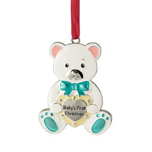Northlight 3-in Plated Bear Baby's First Christmas Ornament