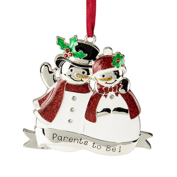 Northlight 3.5-in Snow Couple Parents to Be Christmas Ornament