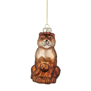 Northlight 4-in Orange and Black Glass Leopard Christmas Ornament