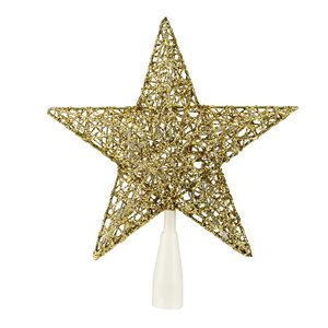 Northlight 10-in LED Gold Glittered Star Christmas Tree Topper