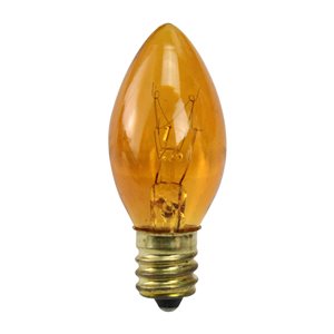 Northlight Transparent C7 Orange Christmas Replacement Bulbs - Pack of 25