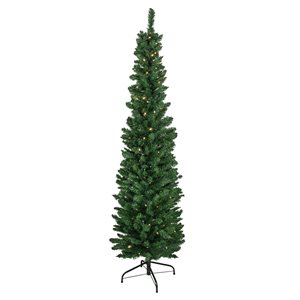 Northlight 6-ft Pre-Lit LED Northern Balsam Fir Pencil Artificial Christmas Tree