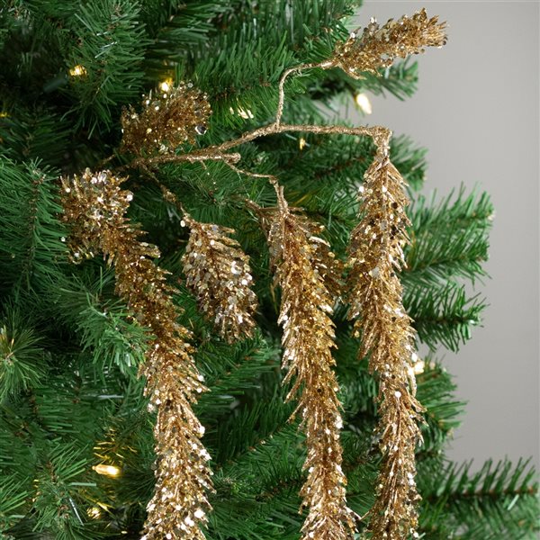 Northlight 52-in Gold Glittered Pine Artificial Christmas Spray