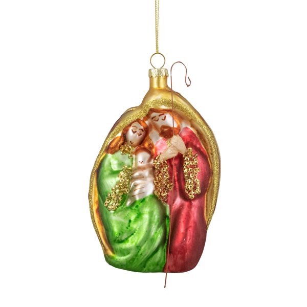 Northlight 6-in Religious Holy Family Glass Nativity Christmas Ornament