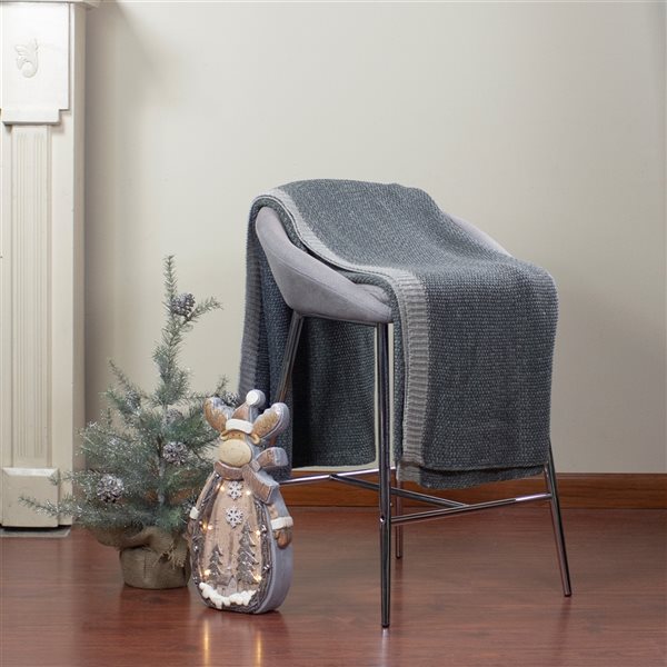Northlight 50in x 60in Grey Knit Rectangular Throw Blanket 34314919