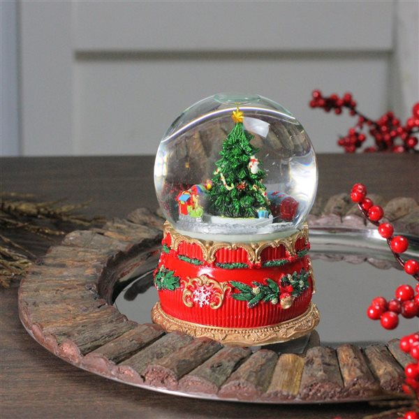 Northlight 5.5-in Christmas Tree and Train Animated Musical Snow Globe