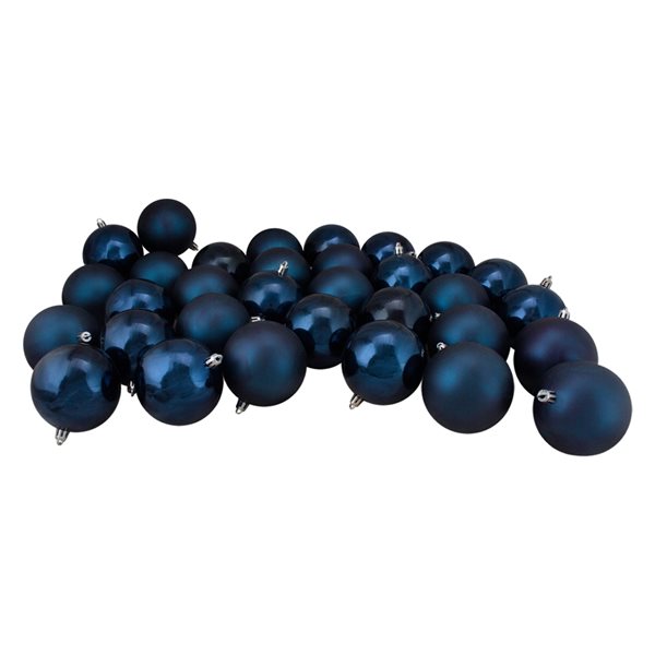 Northlight 32-Piece Blue Shatterproof 2-Finish Ball Ornaments