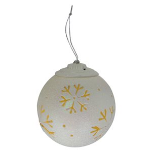 5-in LED Lighted White Snowflake Cut-Out Hanging Christmas Ornament