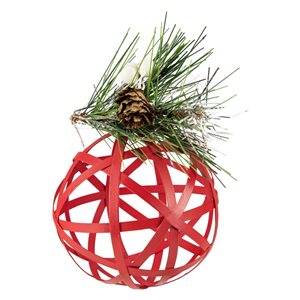 Northlight 5-in Red Rattan Style Christmas Ball Ornament