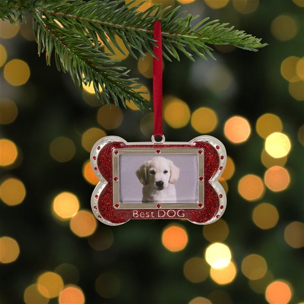 Northlight 3-in Red and Silver-Plated Best Dog Bone Christmas Ornament