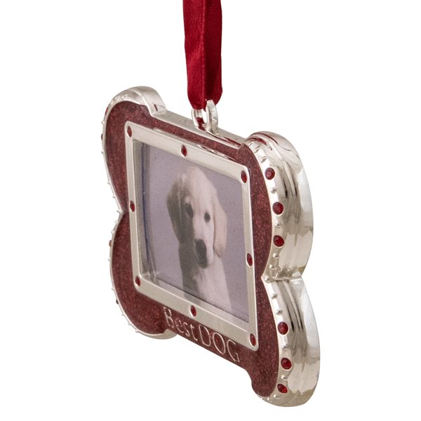 Northlight 3-in Red and Silver-Plated Best Dog Bone Christmas Ornament