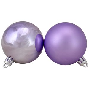 Northlight 60-Piece Amethyst Purple Shatterproof 2-Finish Christmas Ball Ornaments