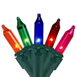 Northlight 100-Count Multicolour Mini Christmas Light Set - 20.25-ft Green Wire