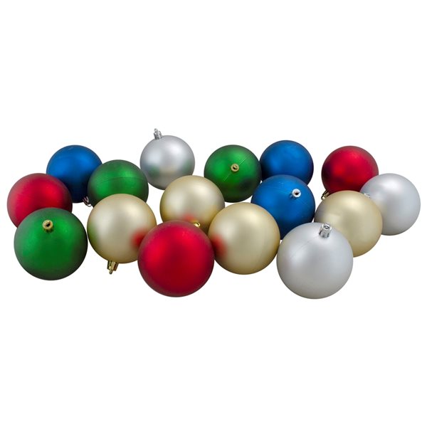 Northlight Multicoloured 2-Finish Christmas Ball Ornaments 2.5-in 60/pk