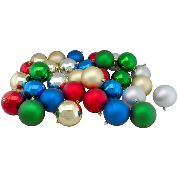 Northlight Multicoloured 2-Finish Christmas Ball Ornaments 2.5-in 60/pk