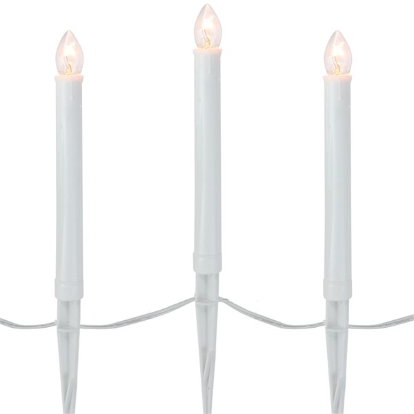 Northlight 10 White Candle Pathway Markers Christmas Lights