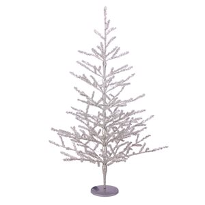 Northlight 3-ft Pre-Lit LED Silver Tinsel Twig Artificial Christmas Tree