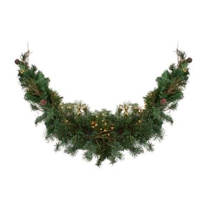 Northlight 72-in Pre-Lit Country Mixed Pine Artificial Christmas Swag - Clear Lights