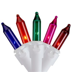 Northlight 50-Count Multicolour Mini Christmas Light Set - 10ft White Wire