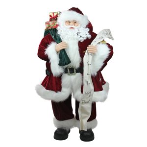 Northlight Standing Santa Claus Holding a Naughty and Nice List Figurine