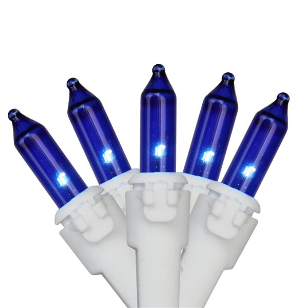 Northlight 100-Count Blue Mini Christmas Light Set -20.25-ft White Wire