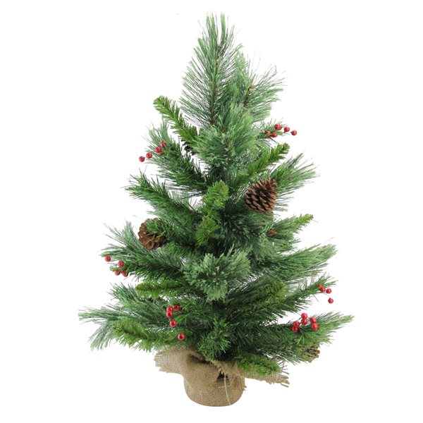 Northlight 24-in Mixed Cashmere Berry Pine Medium Artificial Christmas Tree - Unlit