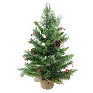 Northlight 24-in Mixed Cashmere Berry Pine Medium Artificial Christmas Tree - Unlit