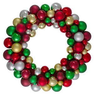 Northlight 2-Colour Finish Shatterproof Ball Christmas Wreath