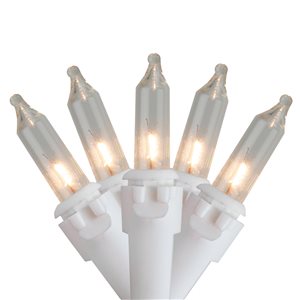 Northlight 100-Count Clear Mini Christmas Light Set - 20.25-ft White Wire
