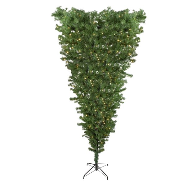 Northlight 7.5-ft Pre-Lit Green Spruce Artificial Upside Down Christmas Tree