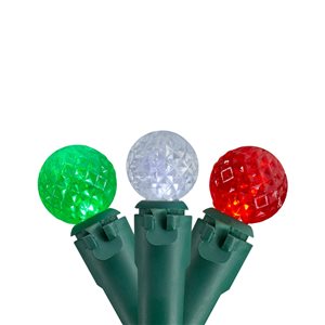 Northlight 50 Count Red Green and White LED G12 Berry Christmas Lights - 15.9-ft Green Wire