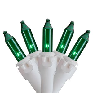 Northlight 50-Count Green Mini Christmas Light Set - 10-ft White Wire