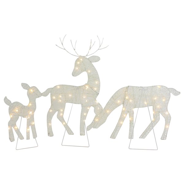 Northlight 29-in LED White Reindeer Family Outdoor Christmas ...