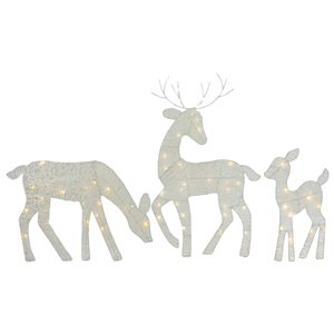 Northlight 29-in LED White Reindeer Family Outdoor Christmas Decorations - Set of 3