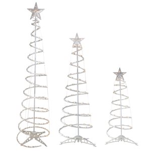 Northlight Set of 3 Clear Lighted Spiral Christmas Trees - 3-ft 4-ft and 6-ft