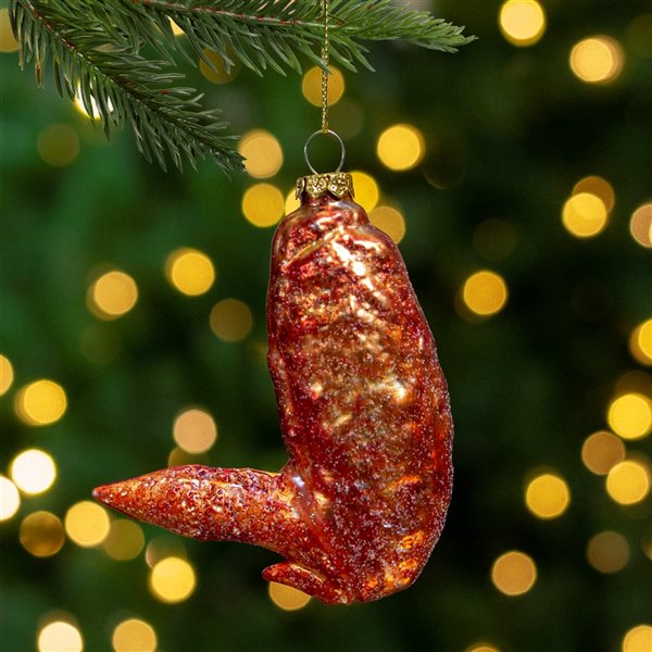 Northlight 4-in Buffalo Chicken Wing Glass Christmas Ornament