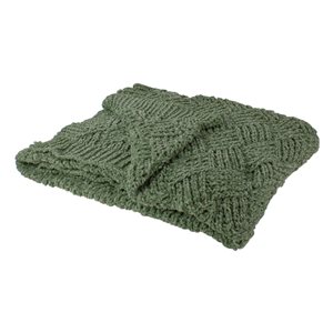 Northlight 50-in x 60-in Rectangular Green Chenille Throw Blanket