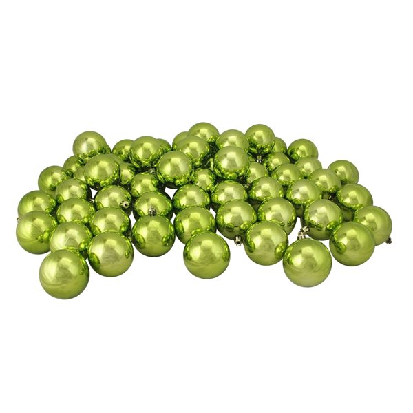 Northlight 60-Piece Kiwi Green Shatterproof Shiny Christmas Ball Ornaments