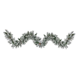 Northlight 9-ft x 10-in Flocked Pine with Pine Cones Artificial Christmas Garland