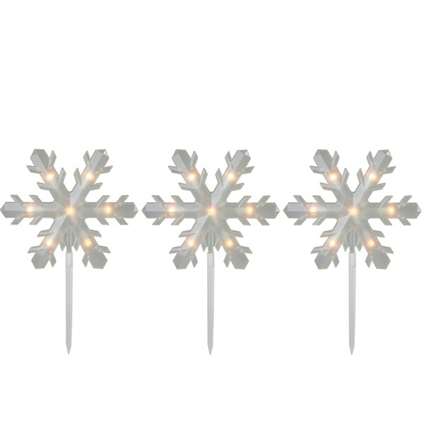 Northlights 5-Light Snowflake Christmas Pathway Marker Lawn Stakes 8-ft