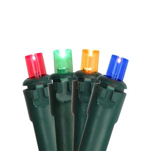 Northlight 100 Multicolour LED Wide Angle Christmas Lights - 33-ft Green Wire