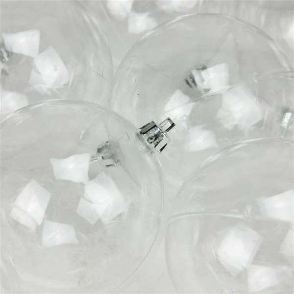 Northlight 4-in 12-Piece Clear Shatterproof Shiny Christmas Ball Ornaments