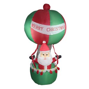 Northlight 72-in Inflatable Santa in Hot Air Balloon Outdoor Christmas Decoration