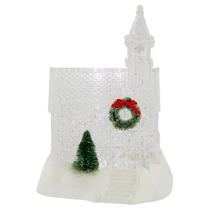 Northlight 9-in LED Lighted Icy Crystal Glitter Snow Globe Christmas House