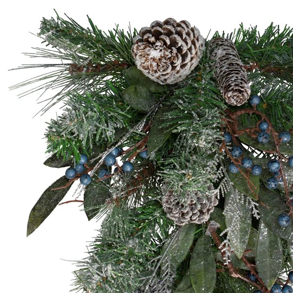 Northlight 28-in Mixed Pine and Blueberries Artificial Christmas Swag - Unlit